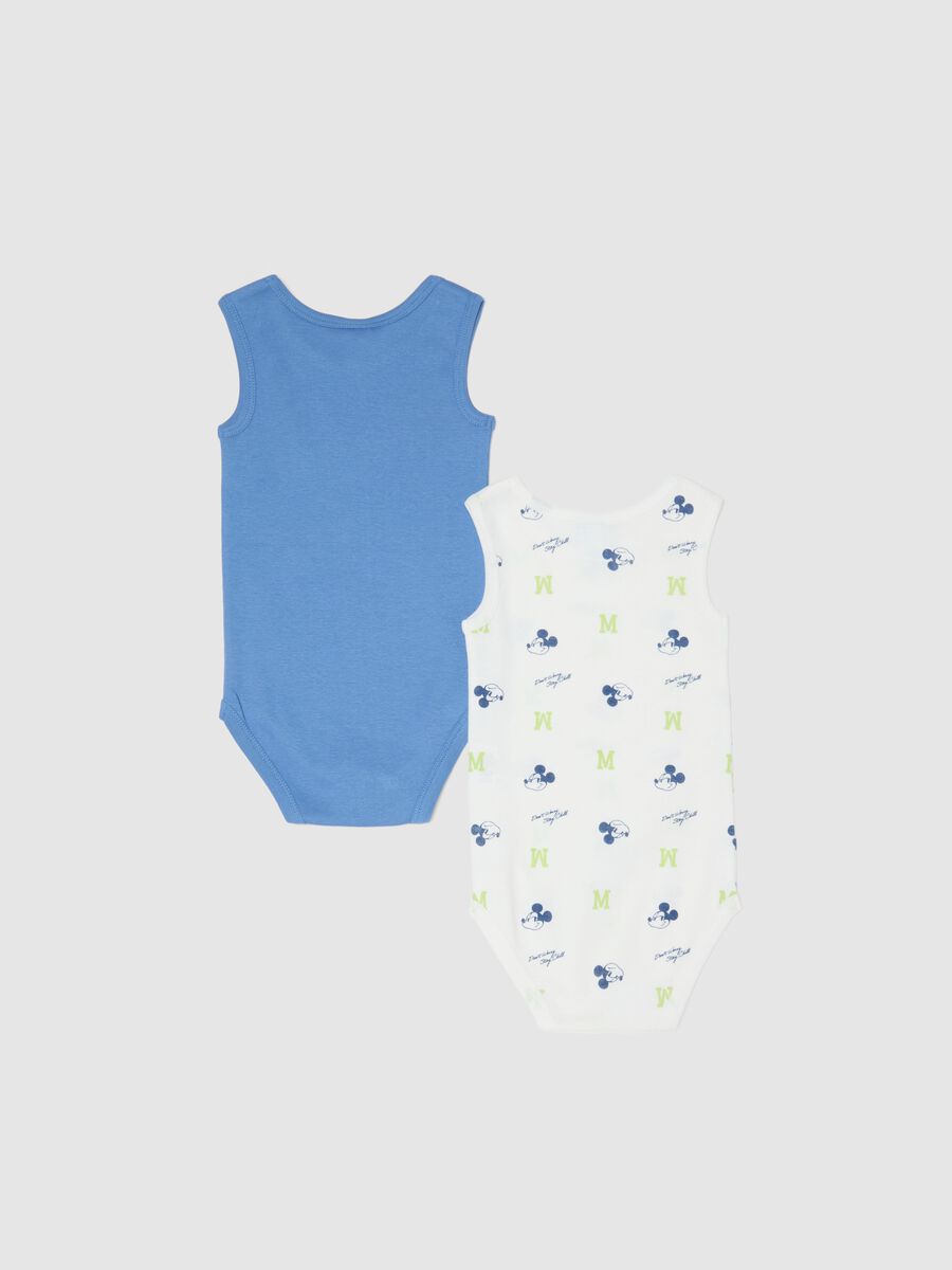 Bipack body senza maniche in puro cotone multicolor da neonato Topolino_1