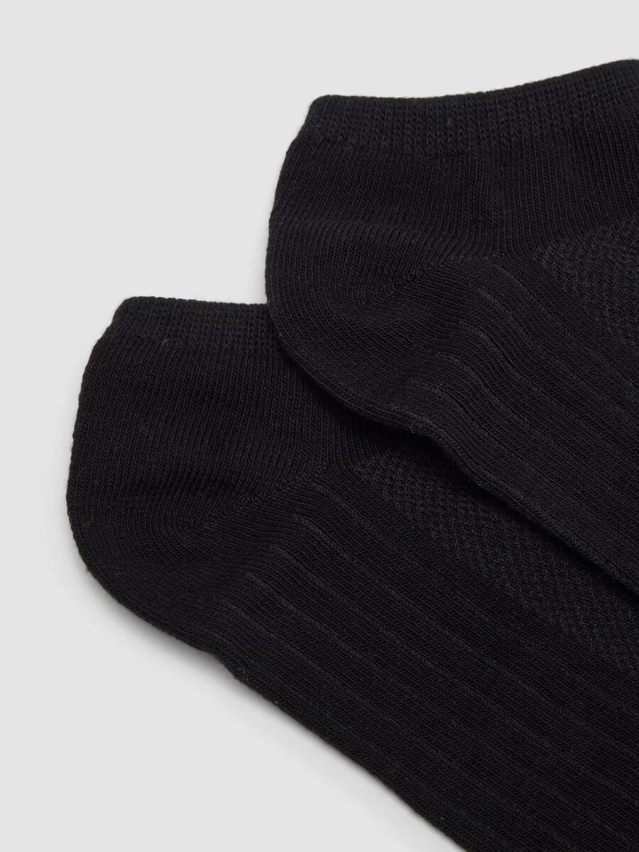 Tripack di calze sportive nere alla caviglia in cotone organico elasticizzato_1