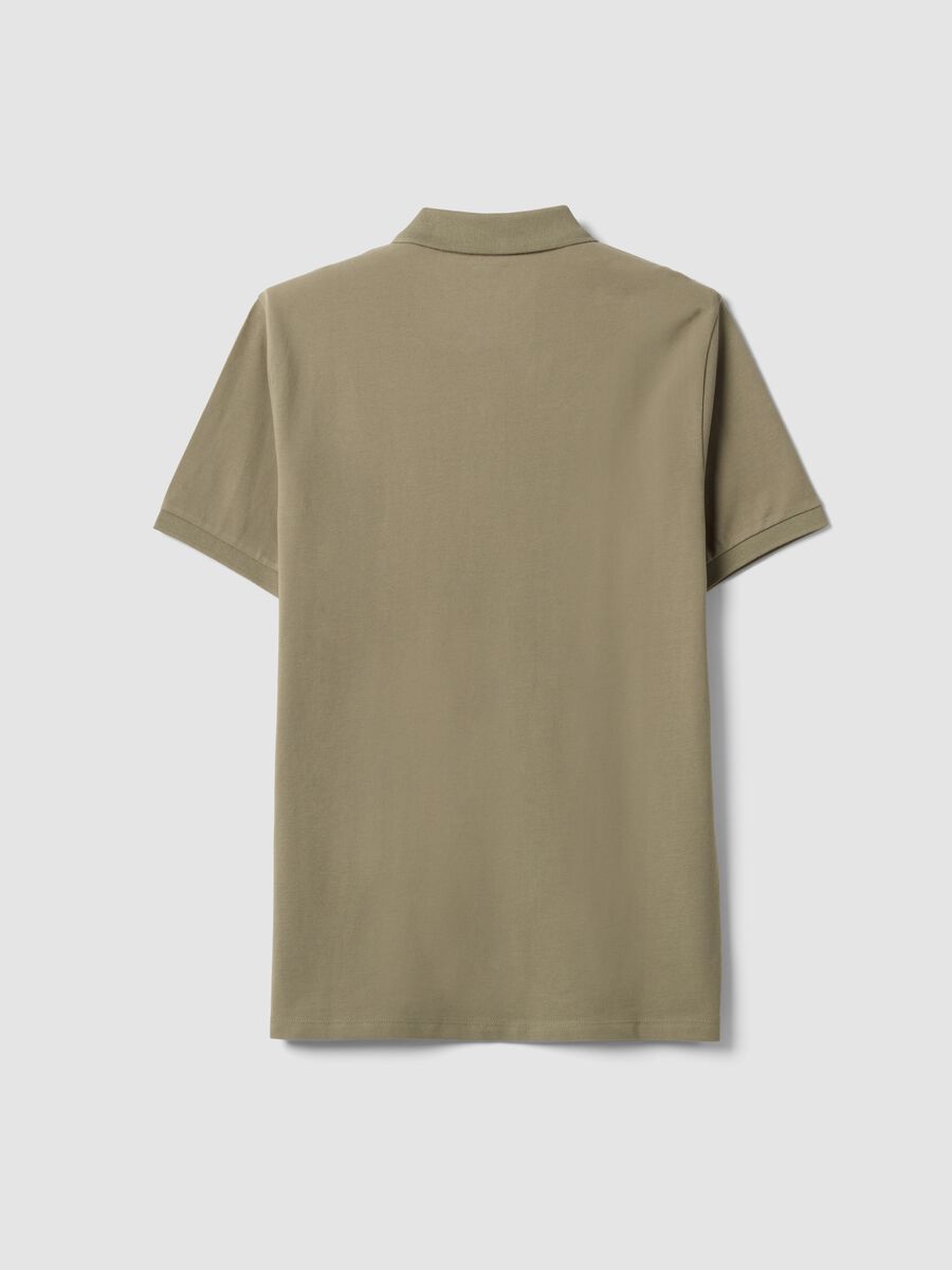 Polo verde in puro cotone piquet con colletto classico regular fit_1