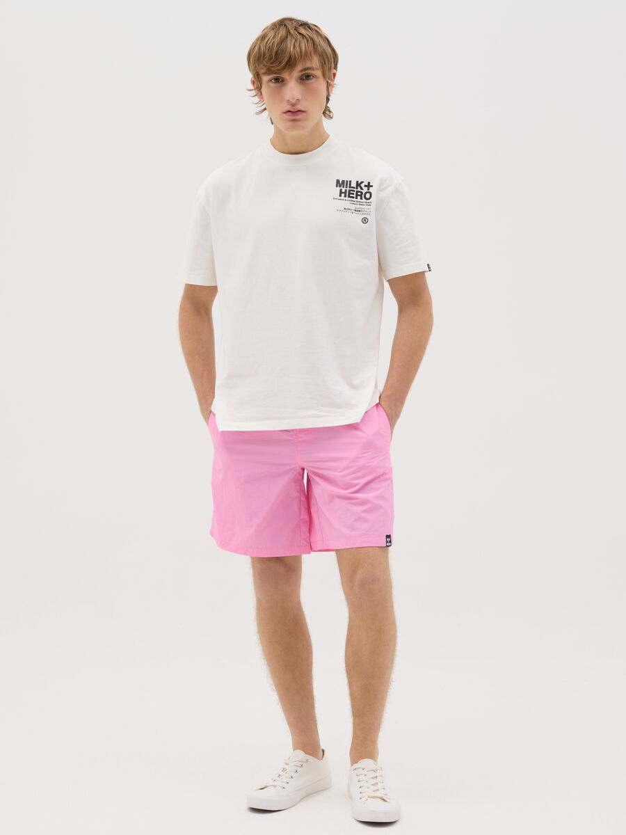 Boxer da uomo rosa regular fit con elastico in vita e coulisse_0