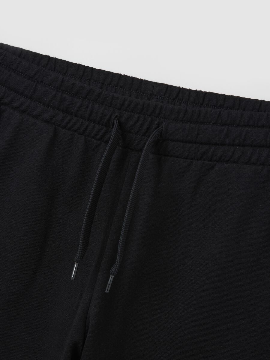 Jogging set da ragazzo in puro cotone nero regular fit_6