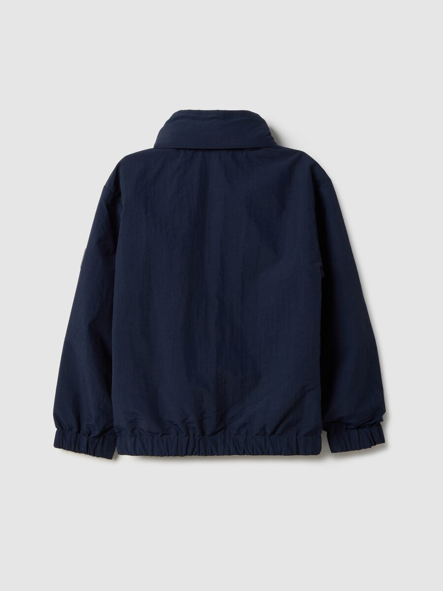 Blue regular fit zip jacket for children_1