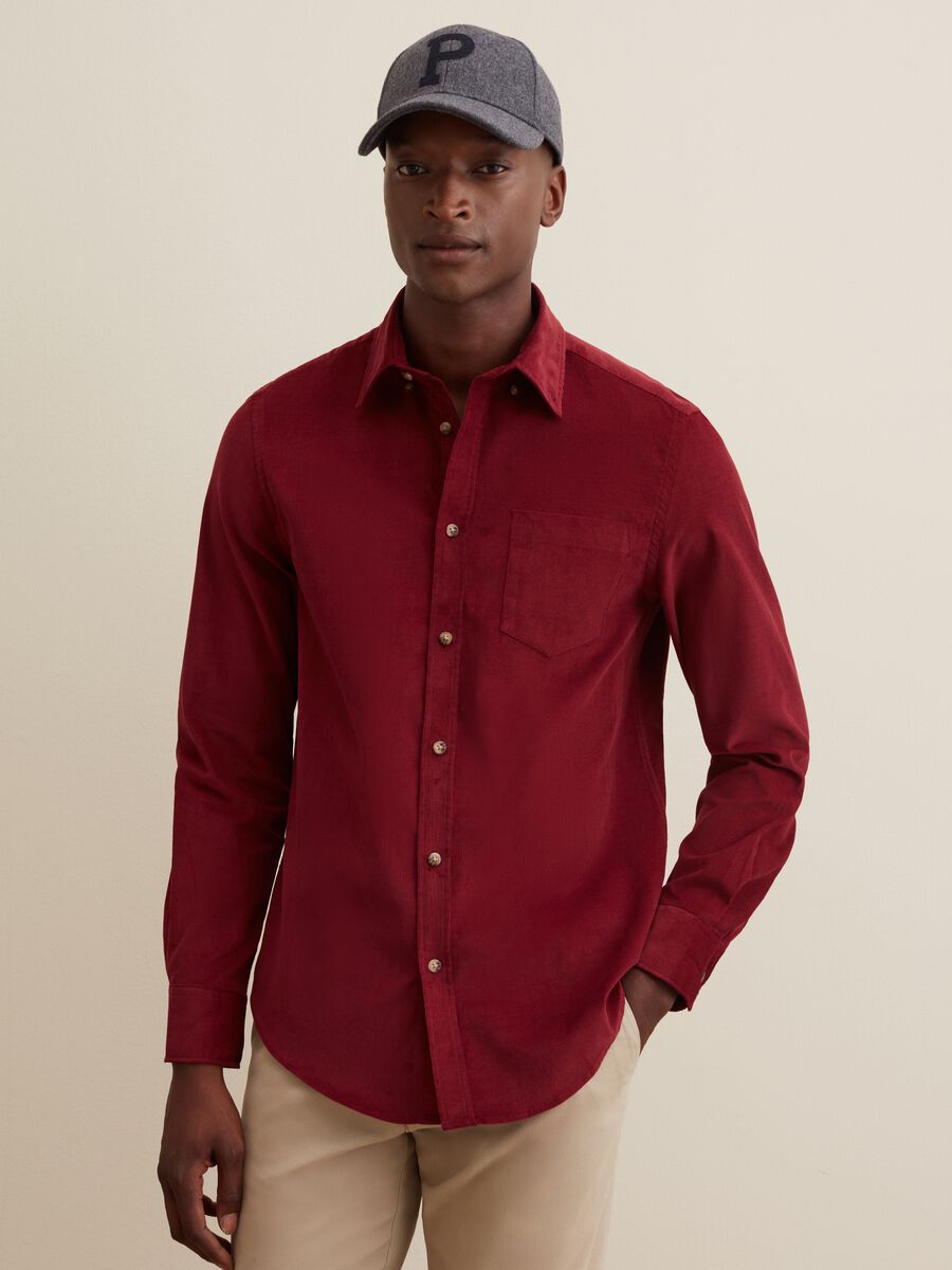 Camicia in corduroy con tasca_1