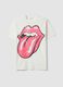 White pure cotton regular fit T-shirt with Rolling Stones print_4