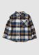 White and blue checked pure cotton shirt, regular fit_0
