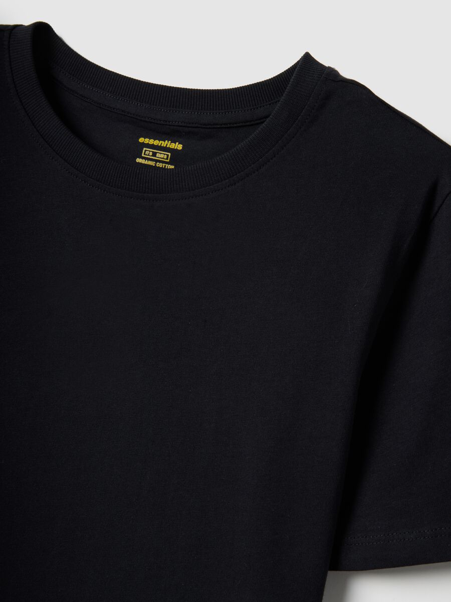 Black pure cotton regular fit T-shirt_5