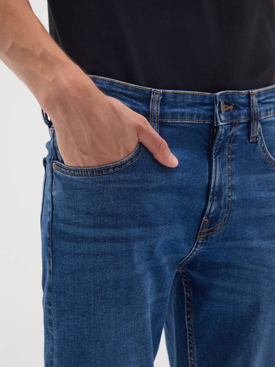 Jeans in cotone elasticizzato blu skinny fit_3