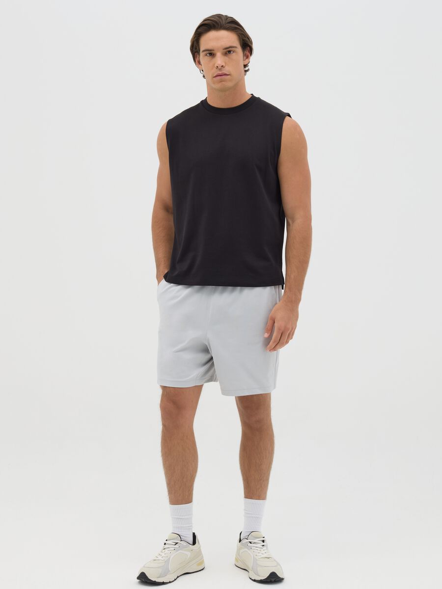 Men's black mixed relaxed fit tank top_1