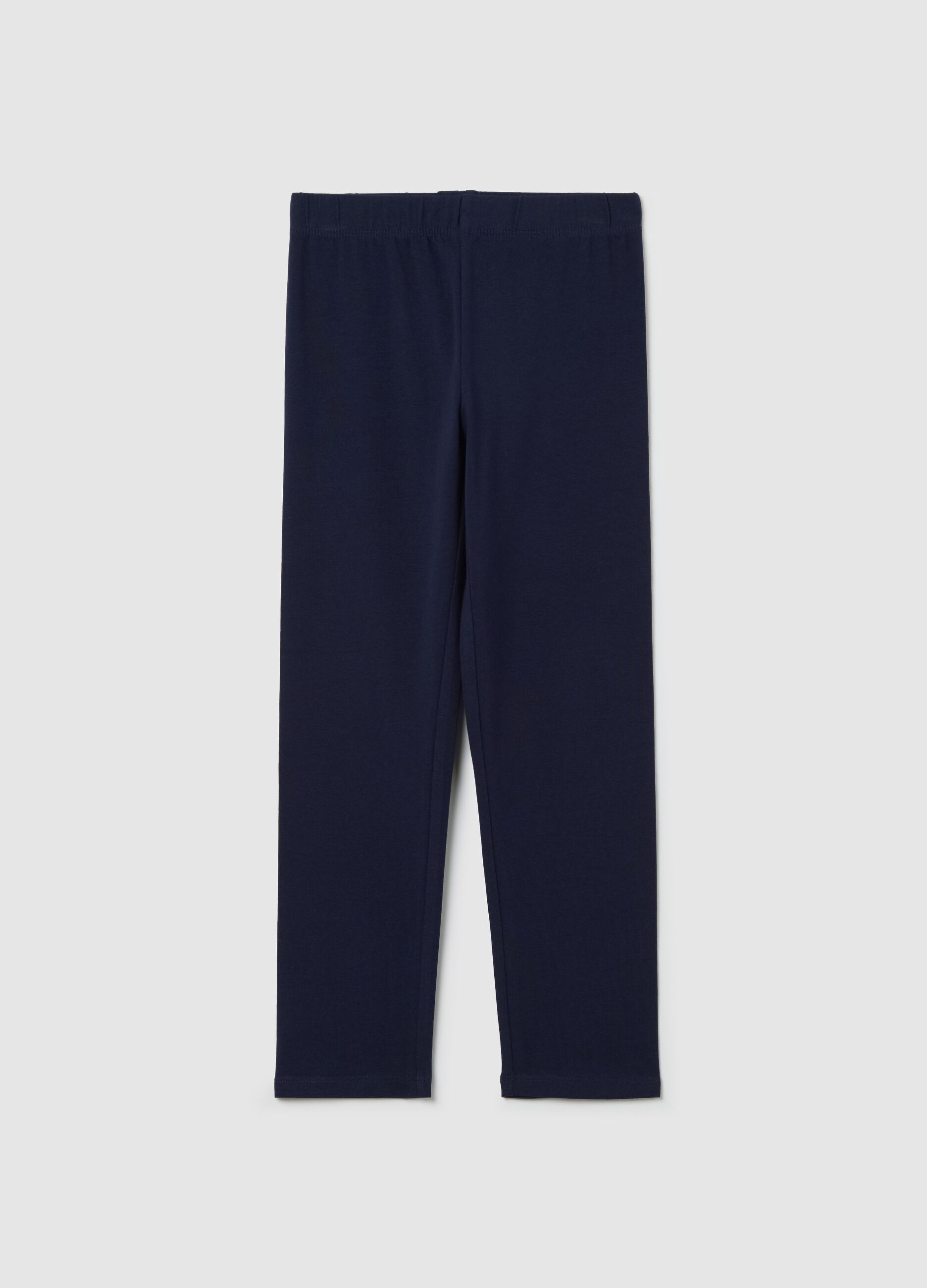 Blue three-quarter stretch leggings