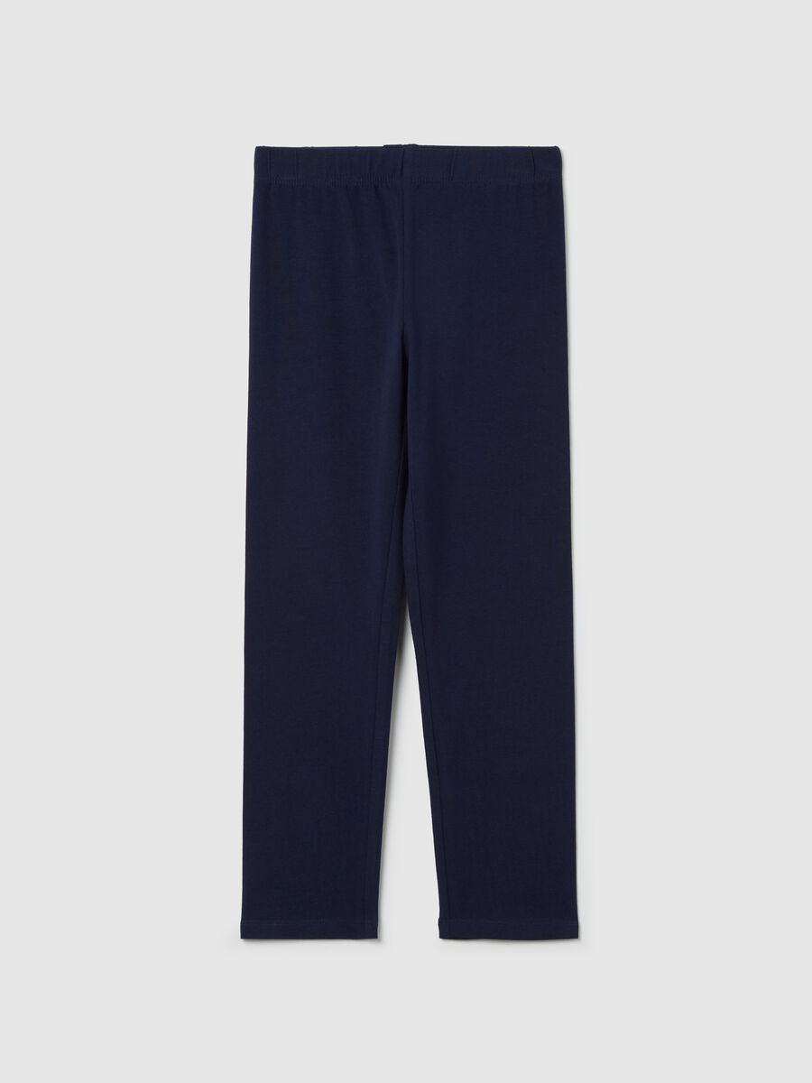 Blue three-quarter stretch leggings_0