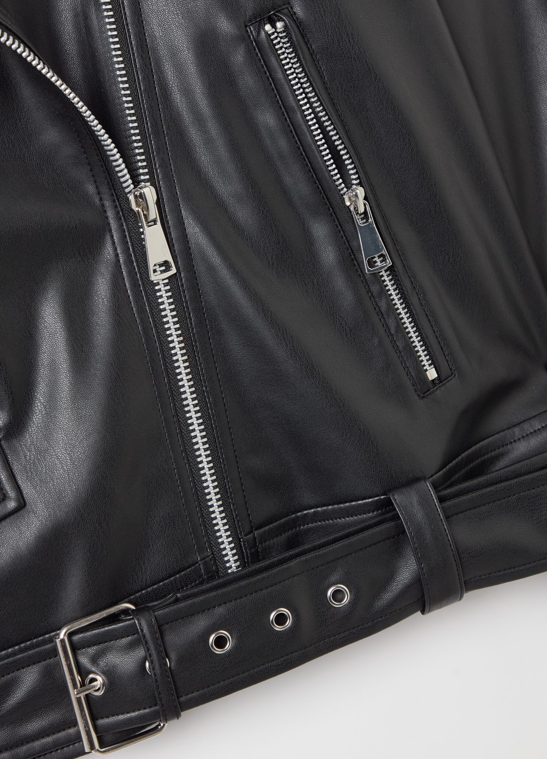 Curvy oversized biker jacket