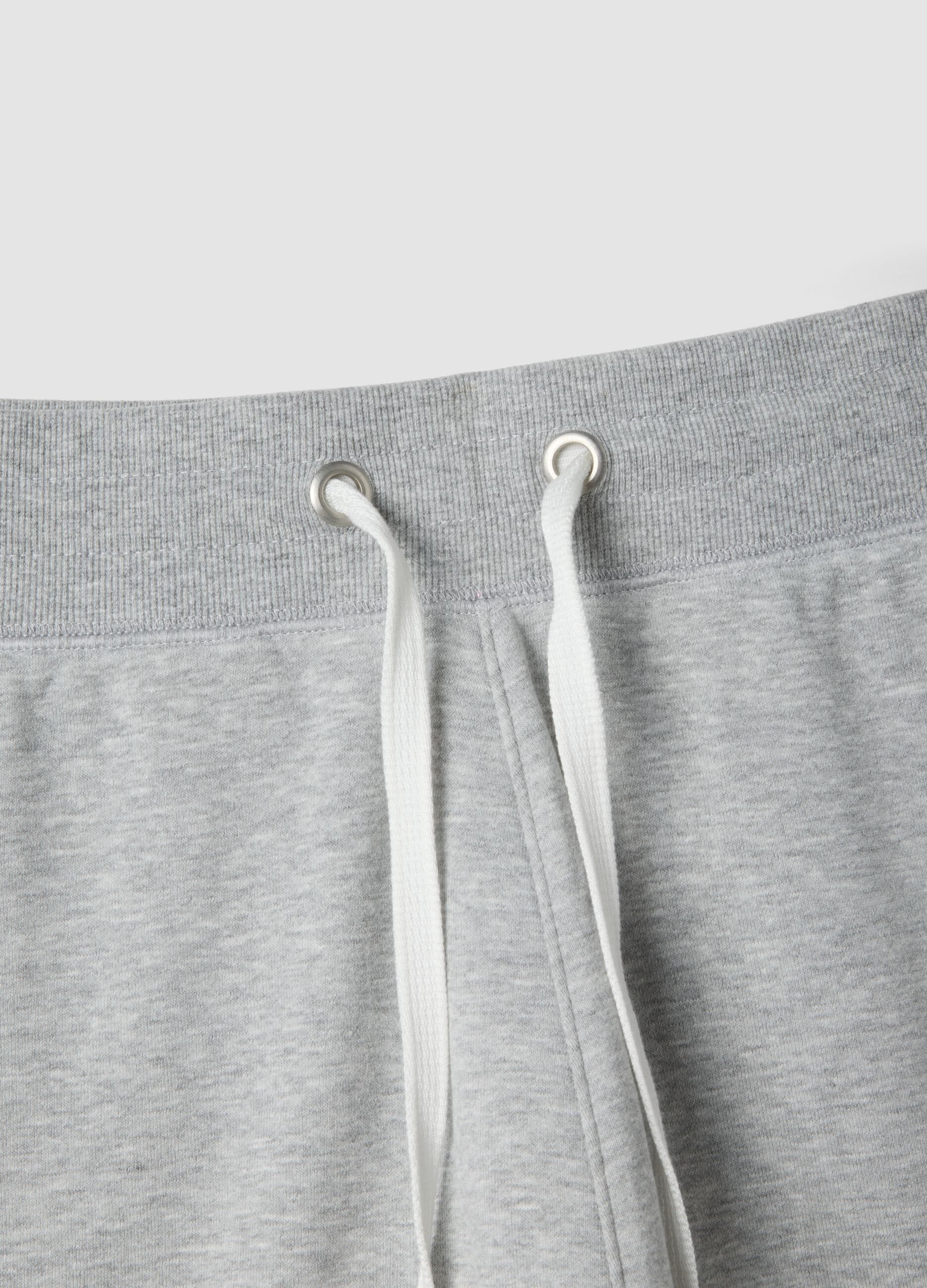 Pantaloni corti grigi in misto cotone relaxed fit