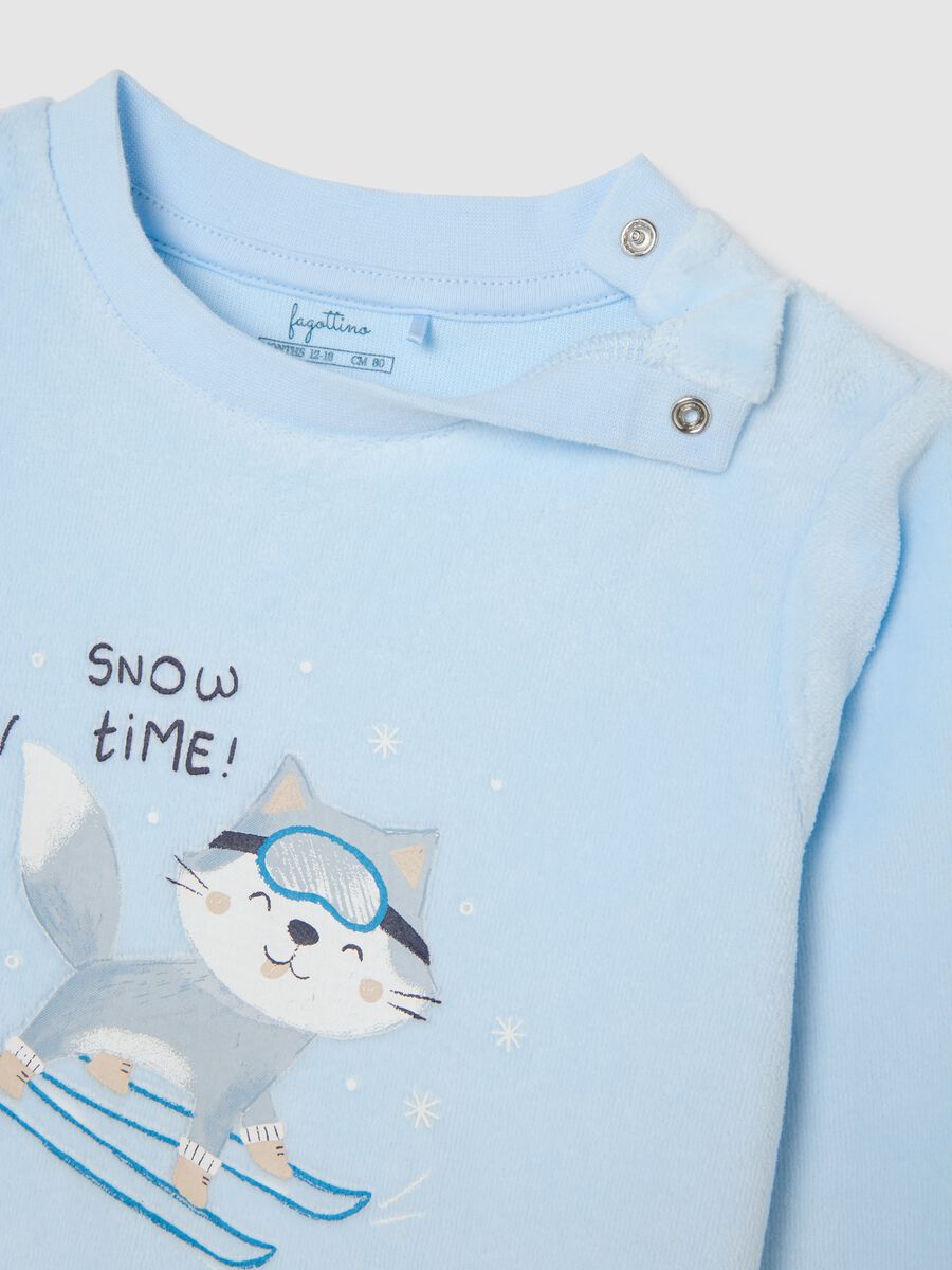 Baby Blue Velour Sleepsuit Regular Fit_3