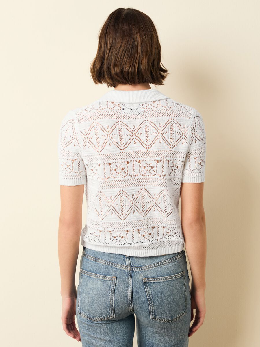 Crochet top with polo neck_3