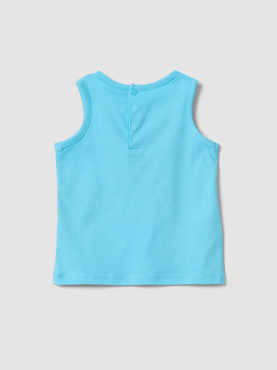 Blue pure cotton boys&rsquo; vest, regular fit, with sailboat print_1