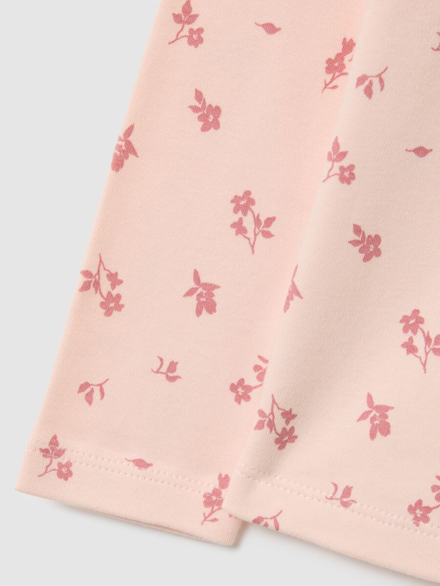 Girls' Pink Pure Cotton Top with Floral Print_3