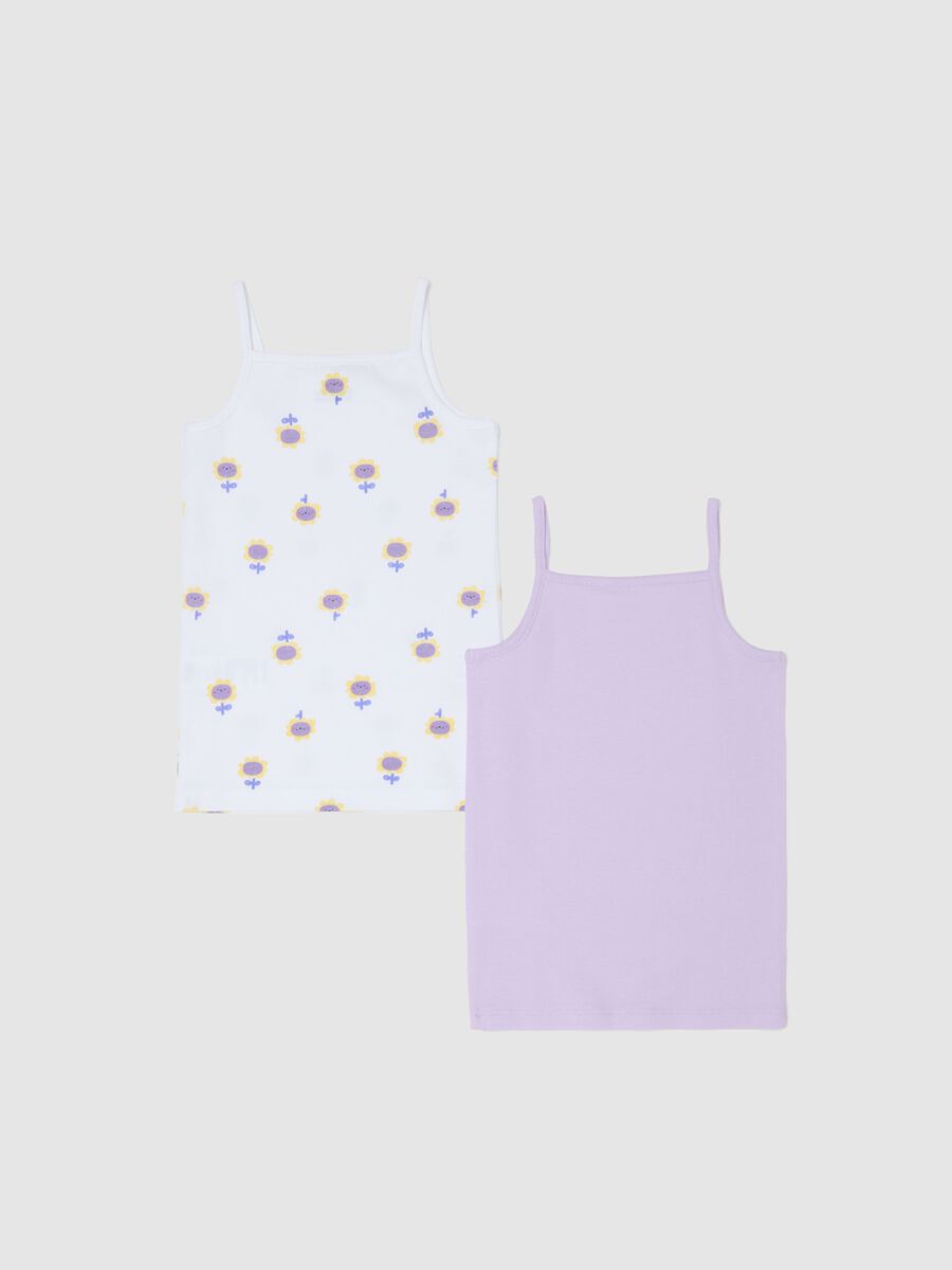 Bipack canotte in puro cotone multicolor da neonata con girasoli_1