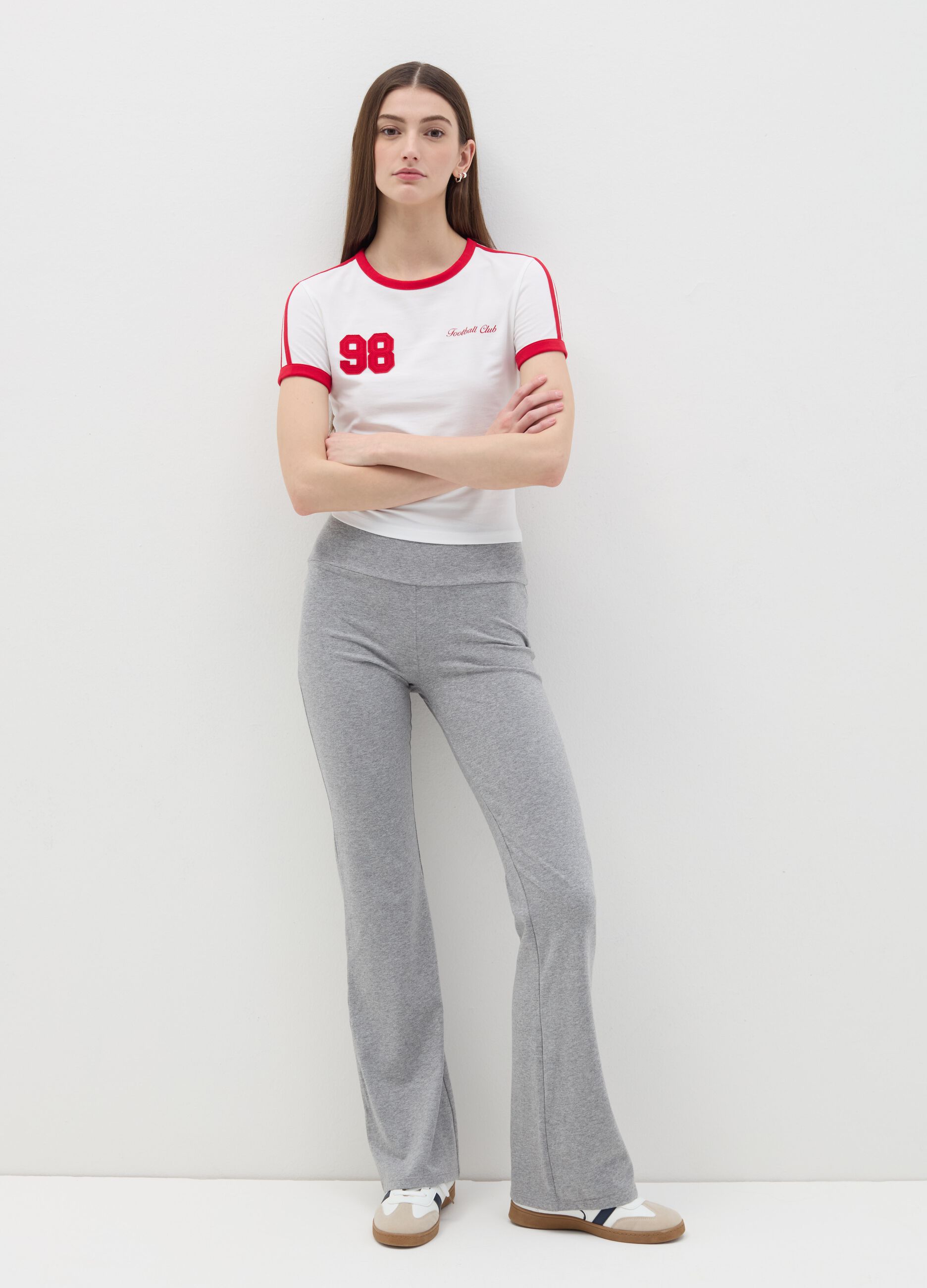 Cropped T-shirt with print