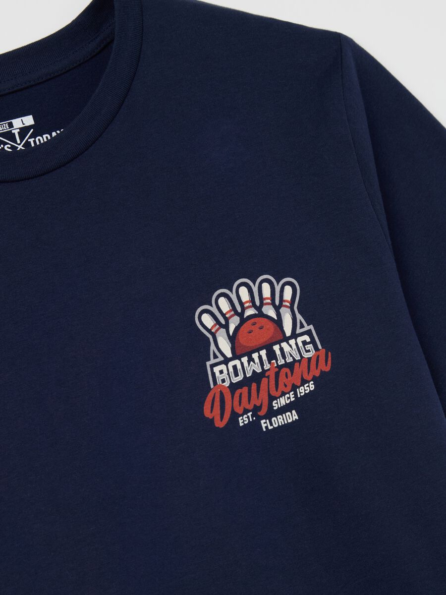 Cotton T-shirt with "Bowling Daytona" print_5