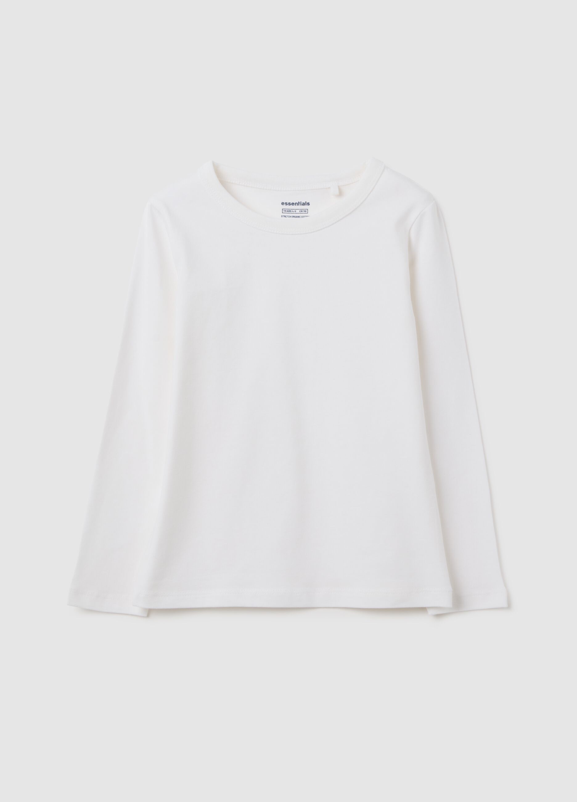 Girls' white regular fit stretchy cotton top