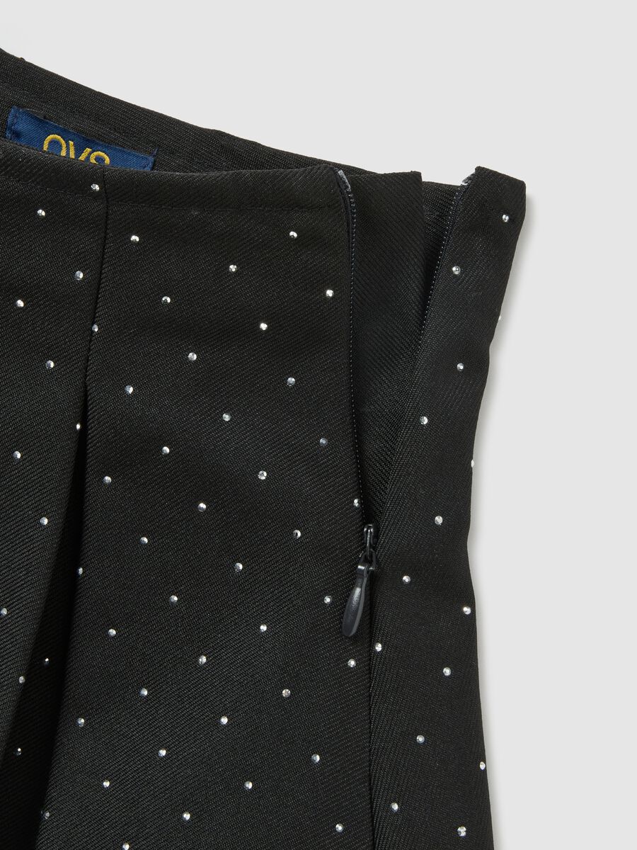 Minigonna nera plissettata da bambina regular fit_2