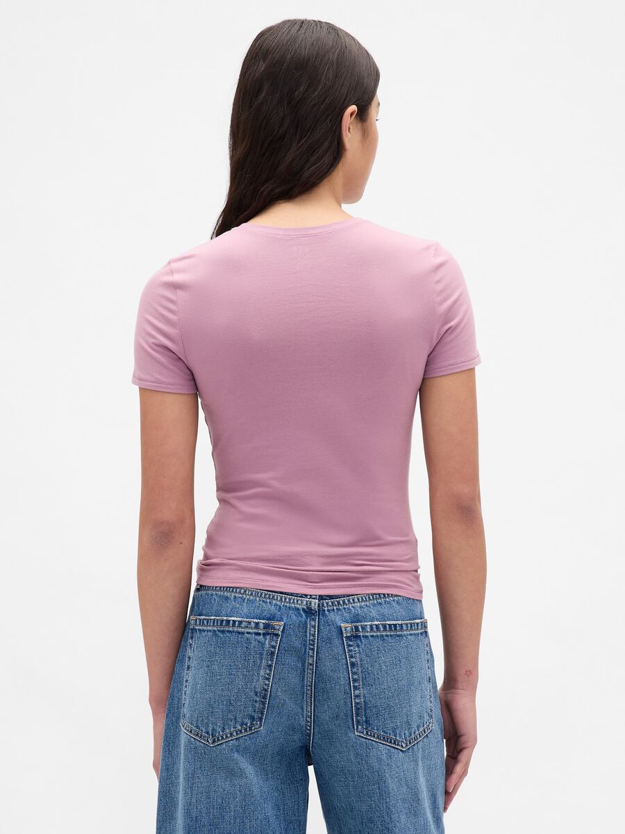 Short-sleeve pink stretch T-shirt_2