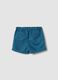 Blue linen and cotton blend shorts_1