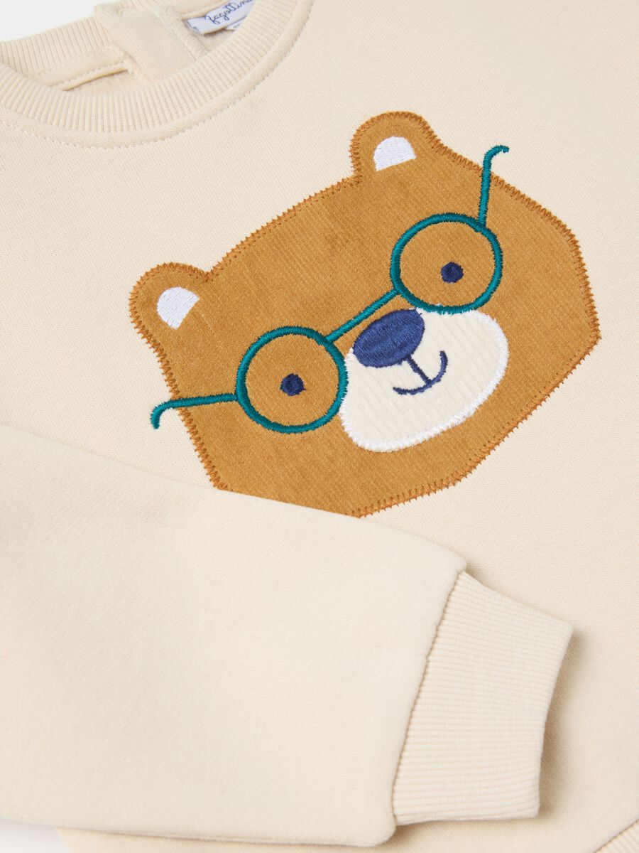 French terry sweatshirt with teddy bear patch_2