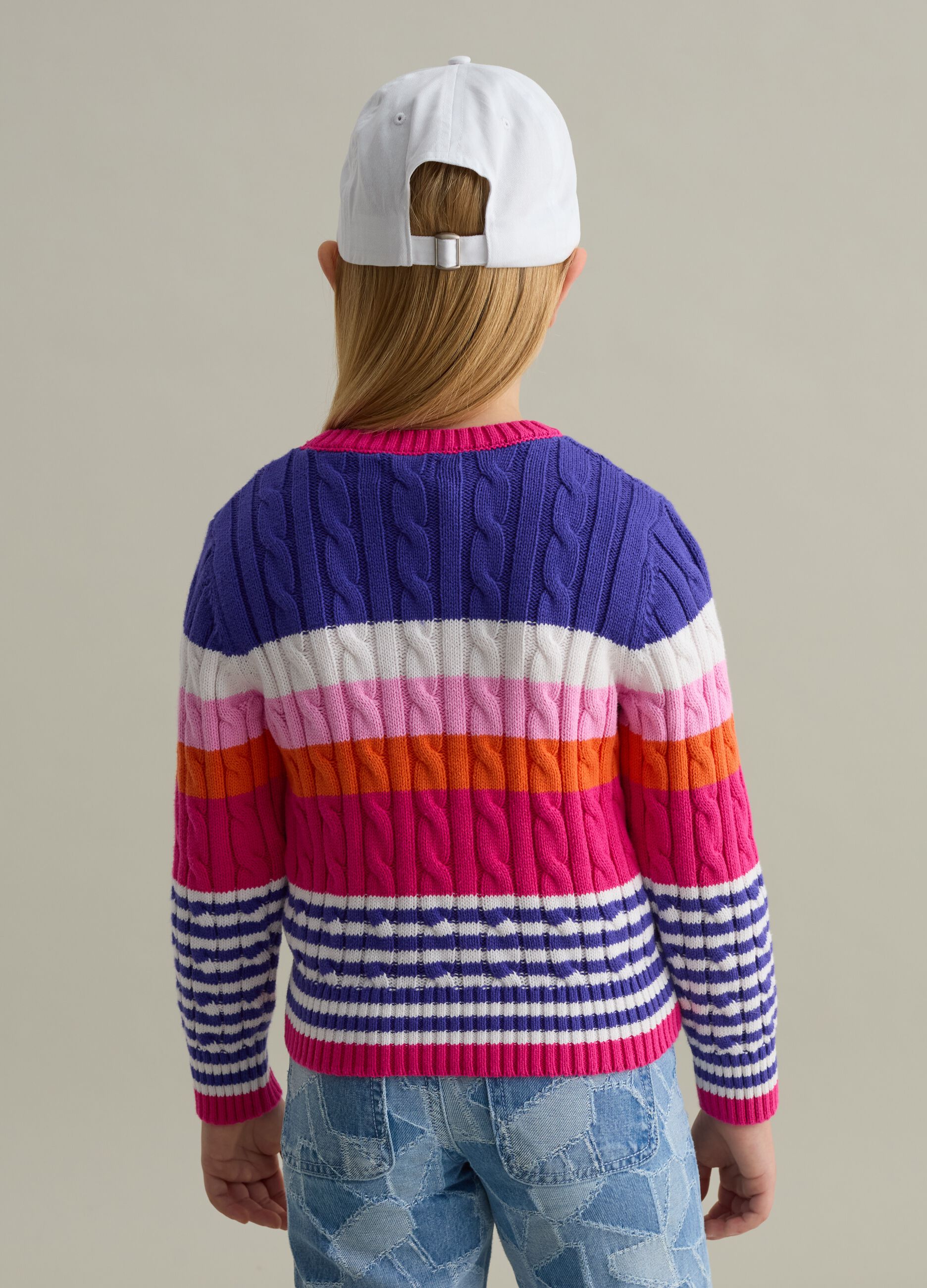 Pullover with cable-knit design