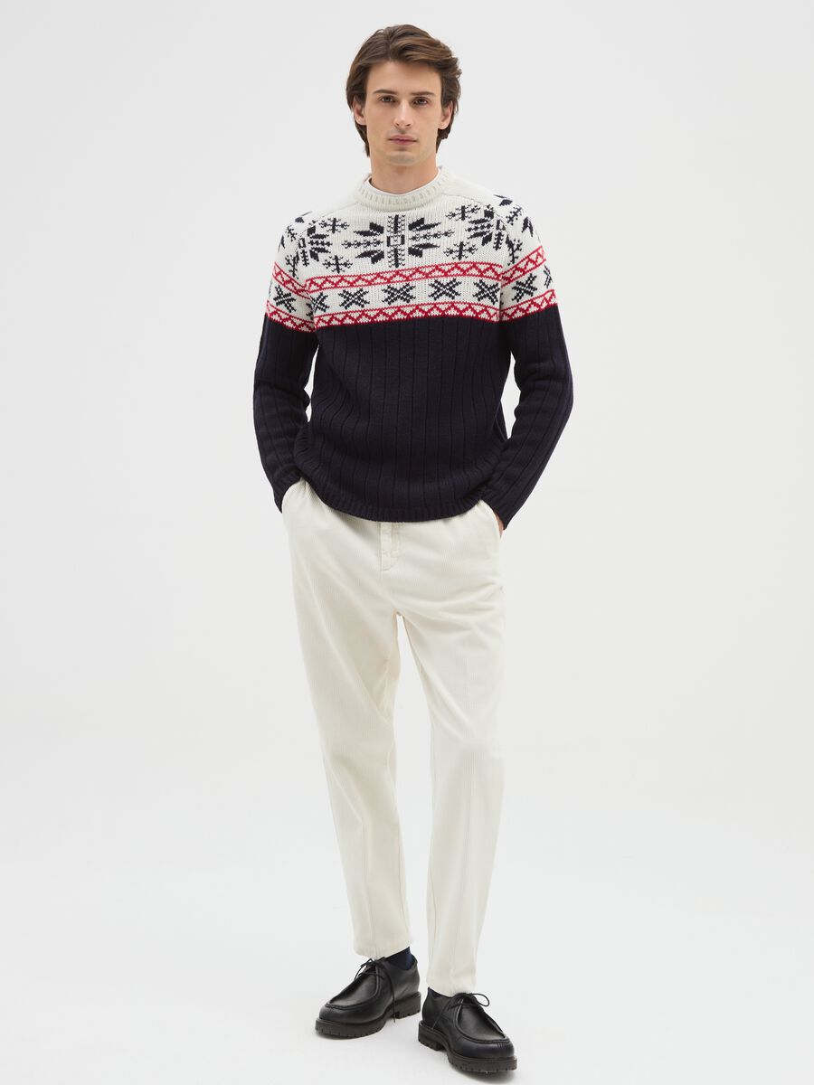 Multicolour regular fit jumper with jacquard pattern_2