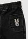 Black cotton girl’s baggy trousers with Minnie embroidery_3