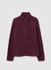 Red fleece sweatshirt with fitted fit and zip_4