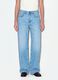 Light Blue Wide-Leg Jeans in Pure Cotton_1