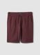 Brown pure cotton regular-fit shorts with drawstring_4