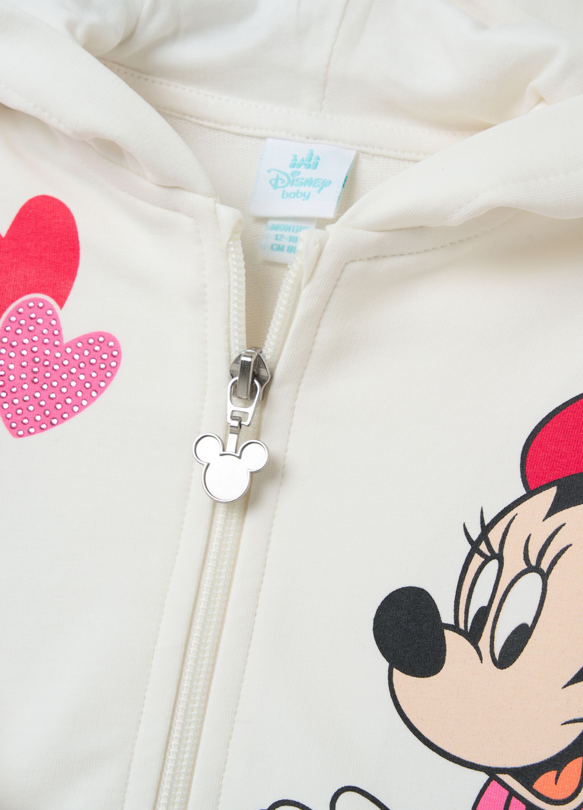 Full-zip in French Terry with Minnie Mouse print