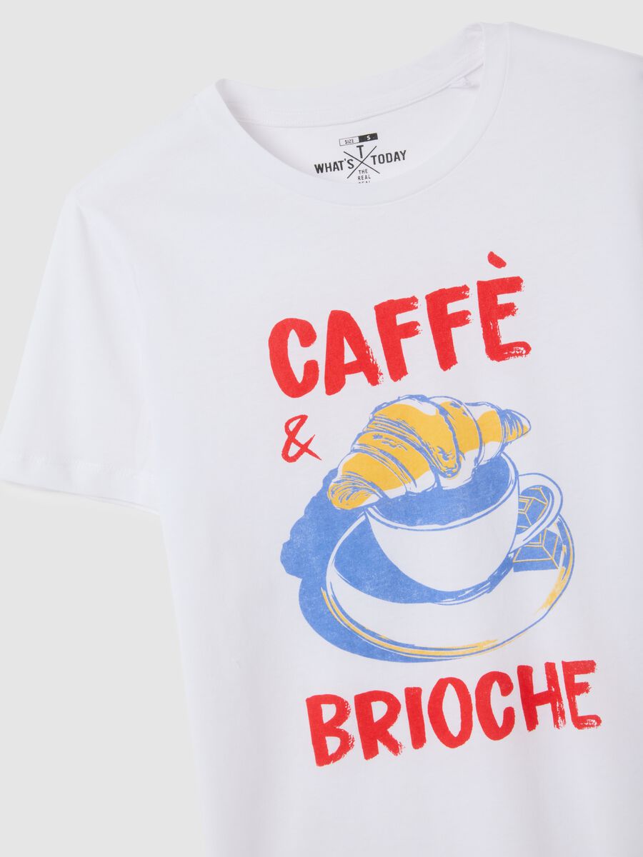 White pure cotton T-shirt, regular fit_5