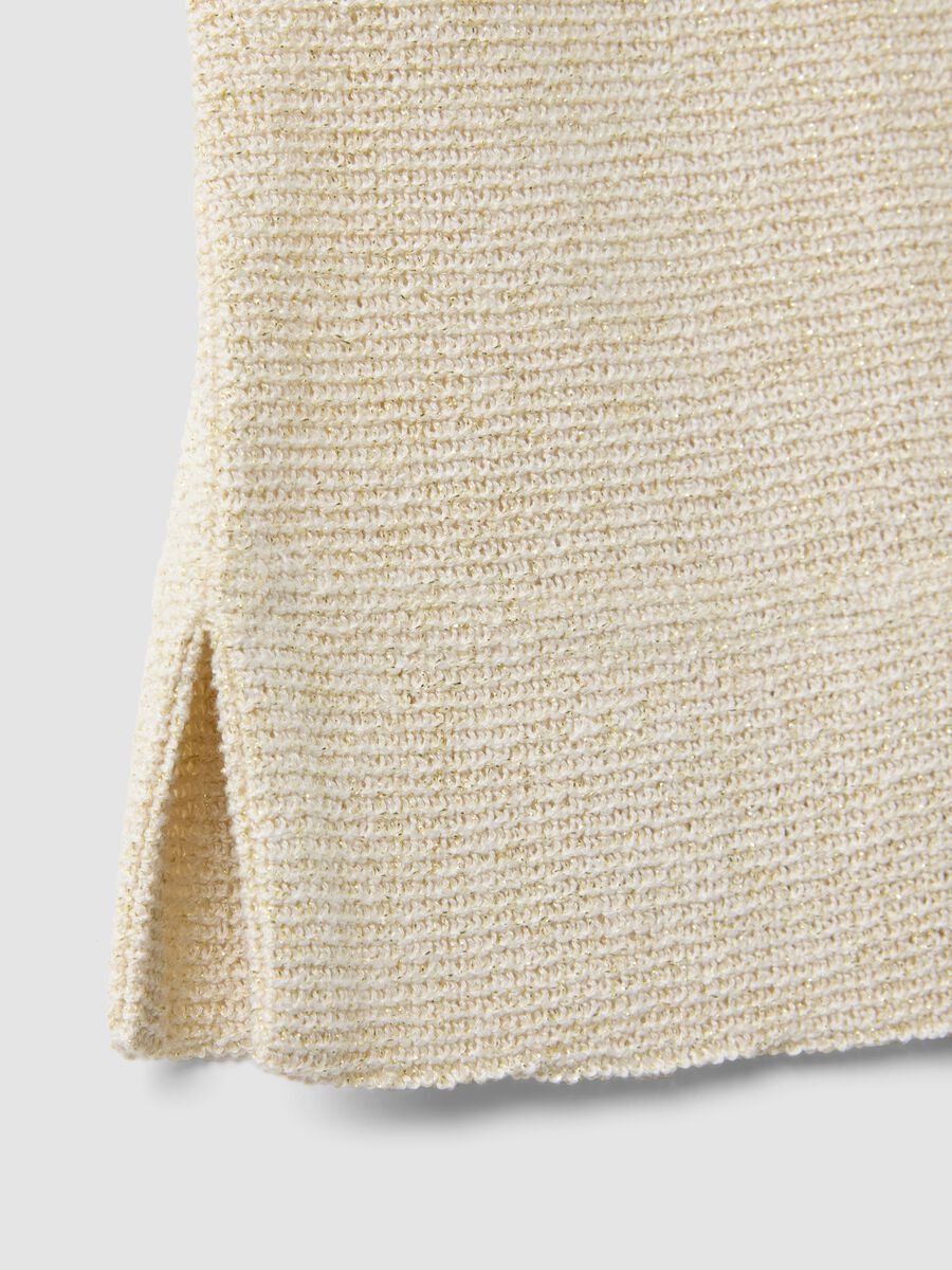 Beige viscose-blend short-sleeve T-shirt, regular fit_5