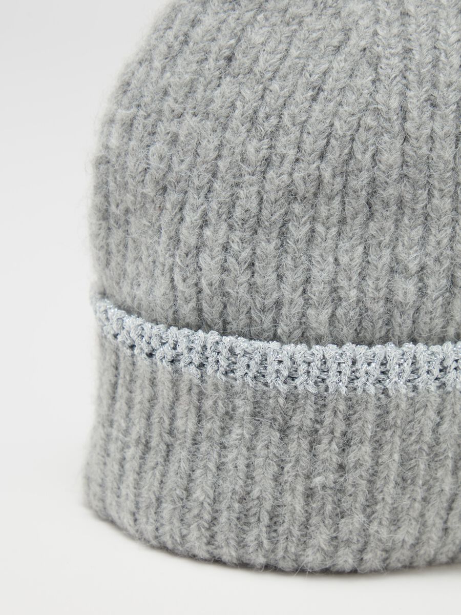 Hat with fold and lurex trim_2