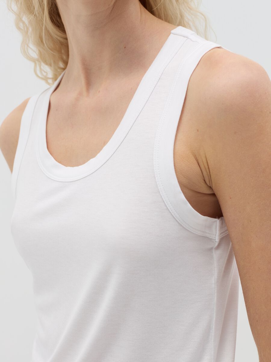 Tank top bianco basic in viscosa stretch_2