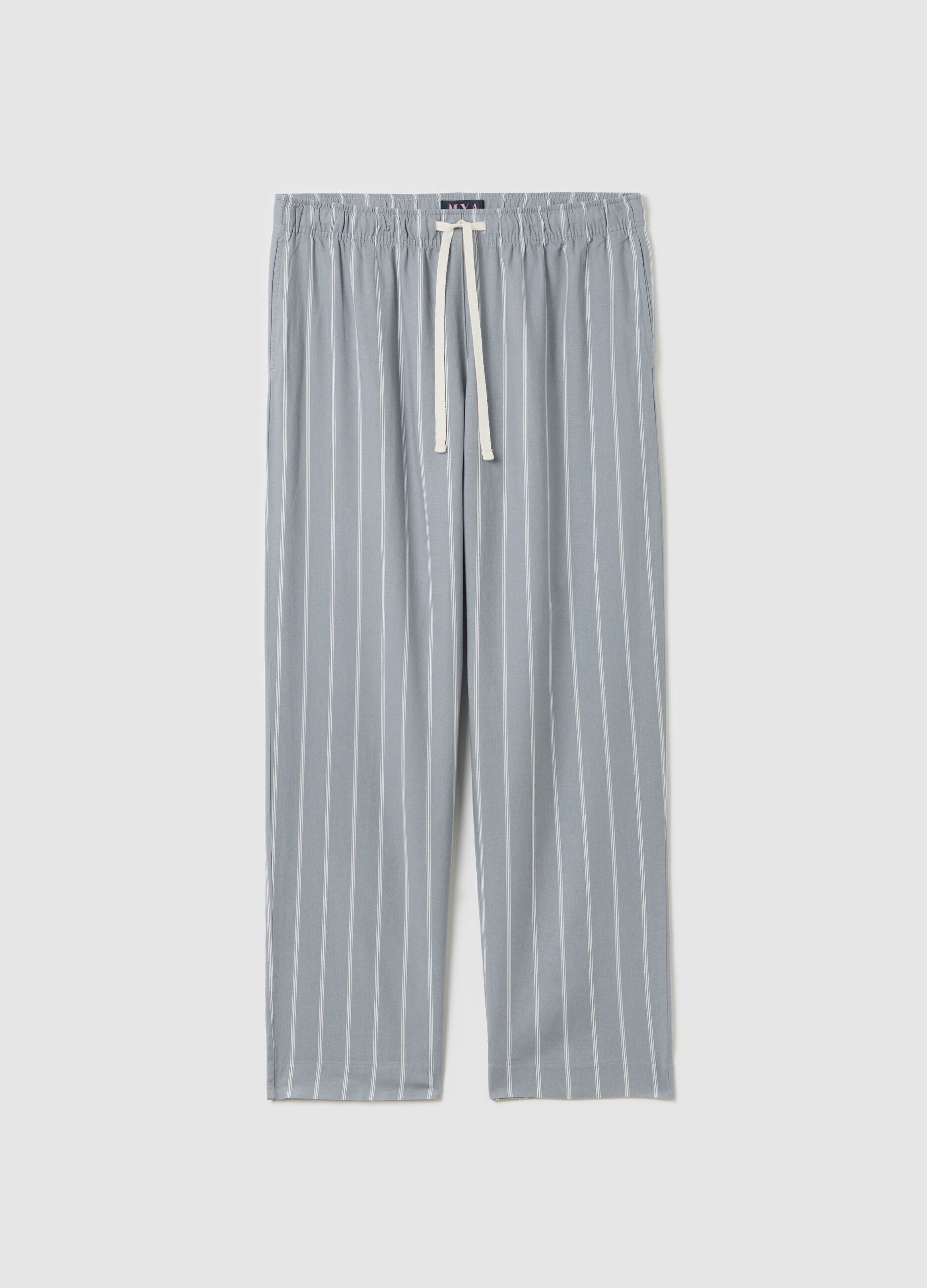 Curvy wide-leg trousers in linen and viscose