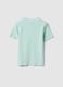 Blue fitted cotton stretch T-shirt for girls with embroidery_4