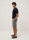 Grey pure cotton cargo Bermuda shorts, regular fit_0