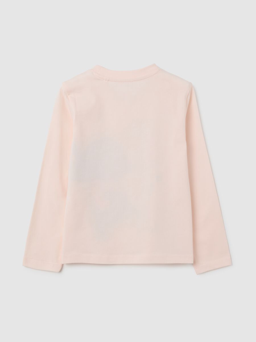 Girl's Long Sleeve Pink Cotton Regular Fit Top_1