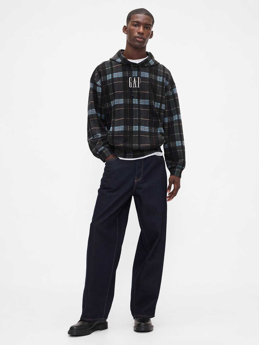 Black Hooded Stripe Sweatshirt_2