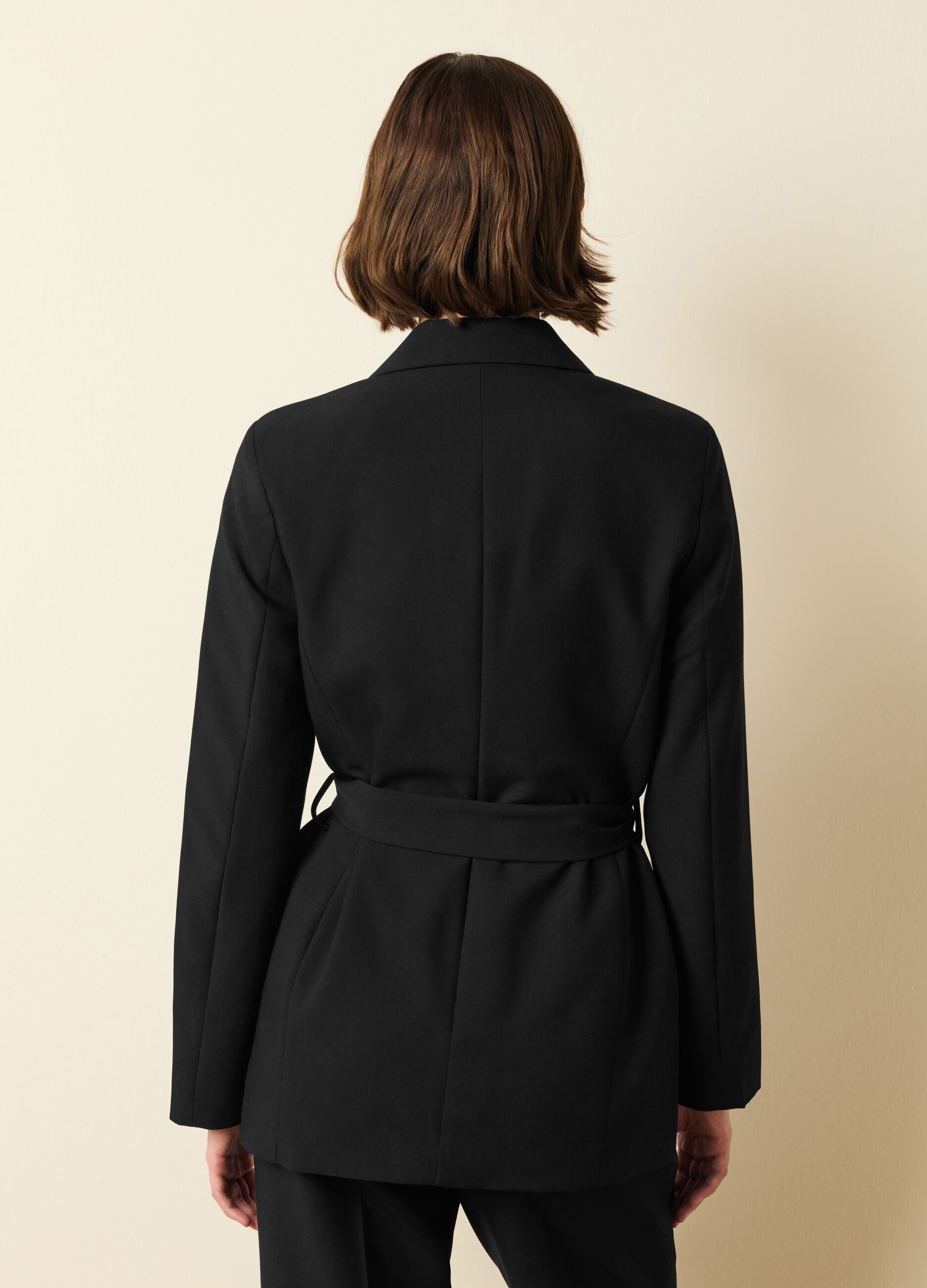 Blazer monopetto con cintura
