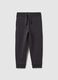 Children's trousers in pure black cotton regular fit_0