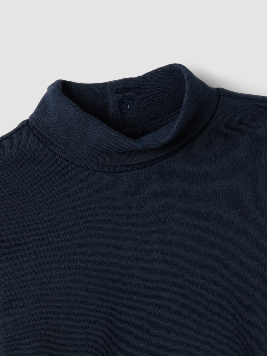 Blue organic cotton polo-neck jumper_3