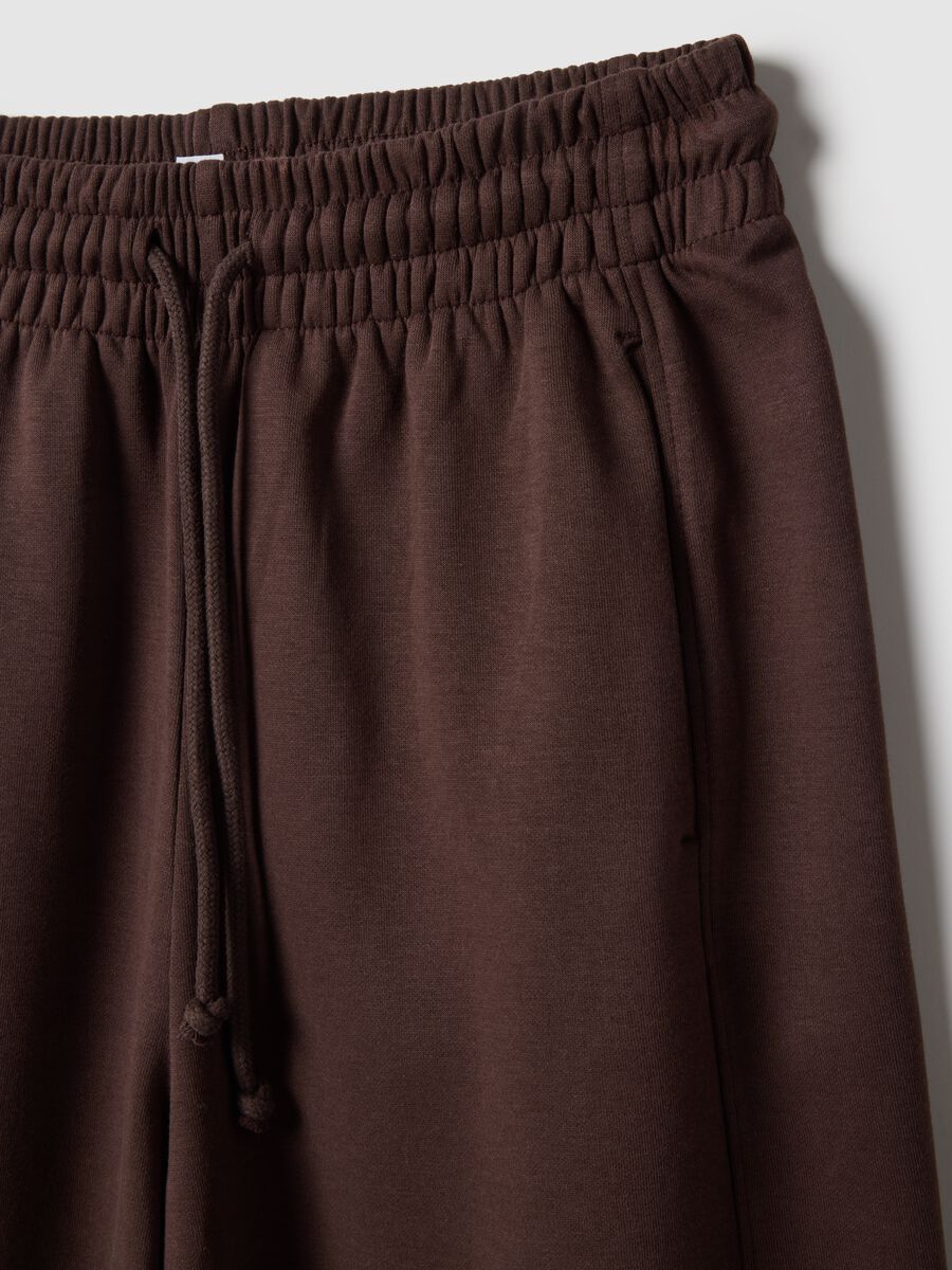 Brown Stretch Cotton Baggy Trousers_5
