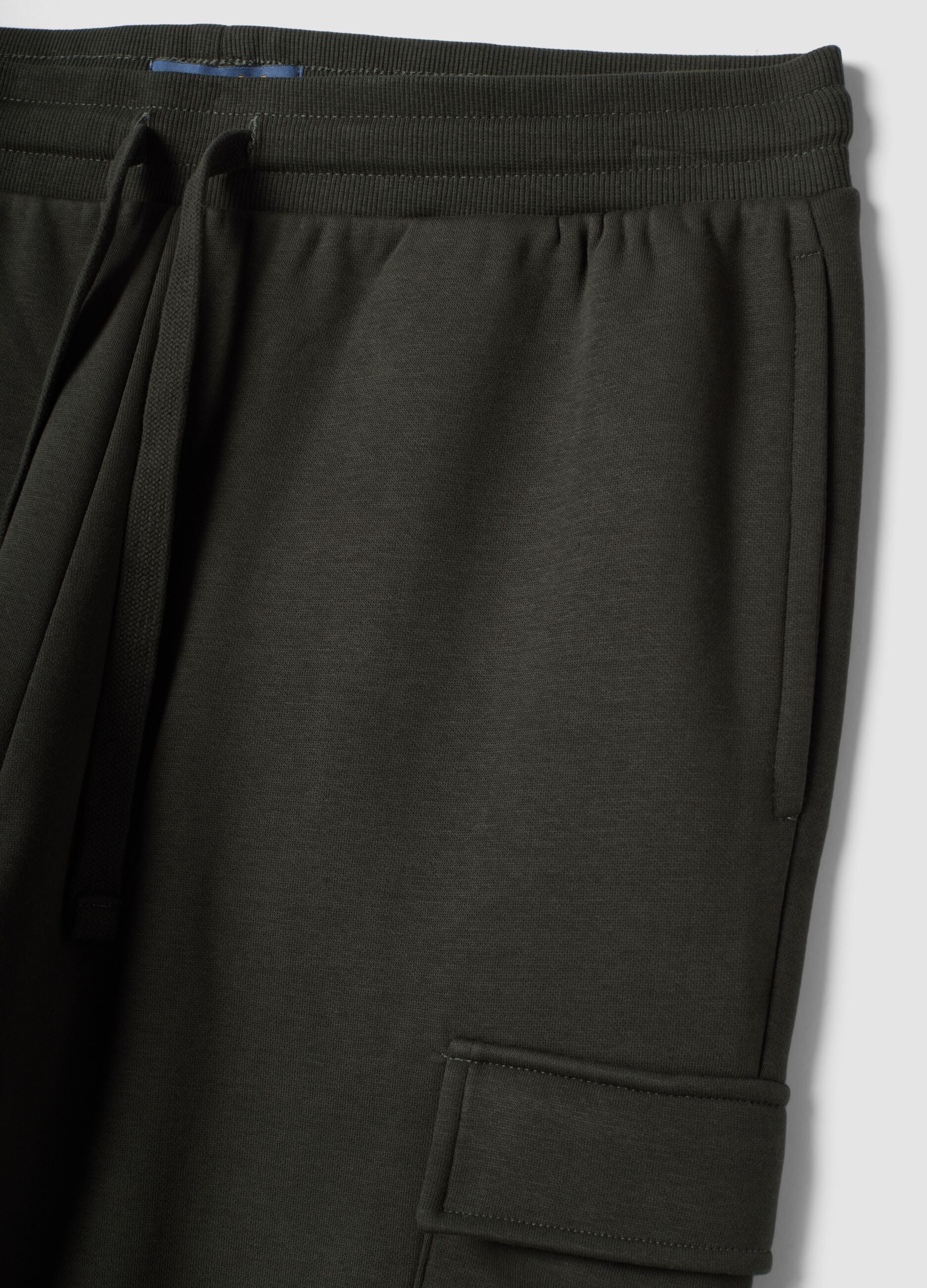 Pantaloni jogger cargo grigi in misto cotone con coulisse regular fit