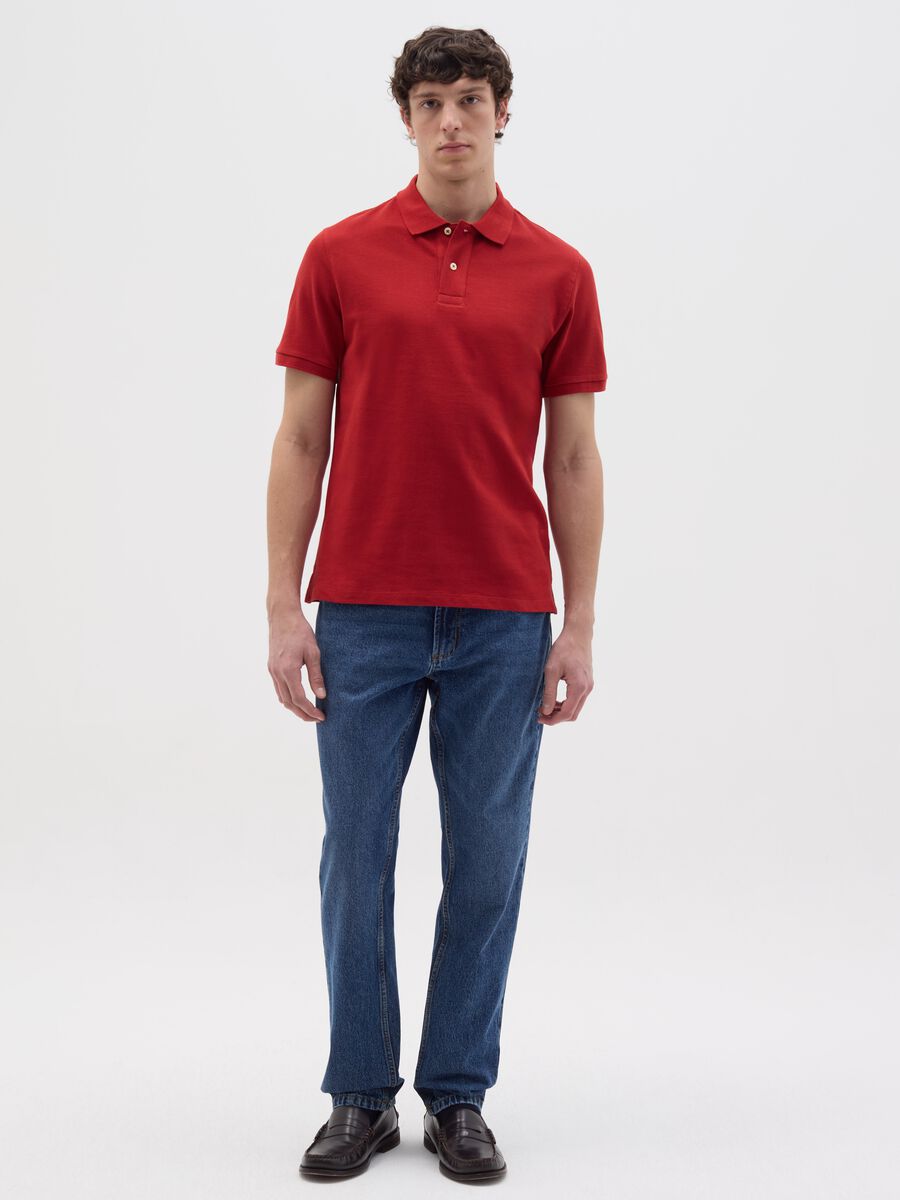 Solid colour polo shirt in organic cotton_1